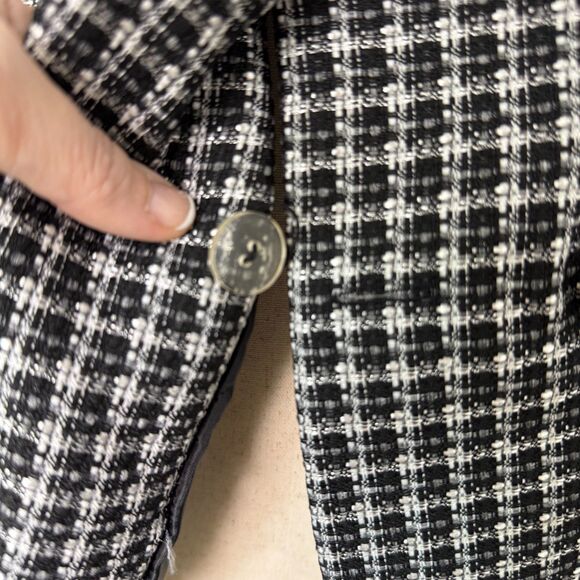 Giorgio Sant' Angelo Women's Blazer, Size 12, Bow & Buttons, Black & White - Picture 10 of 16